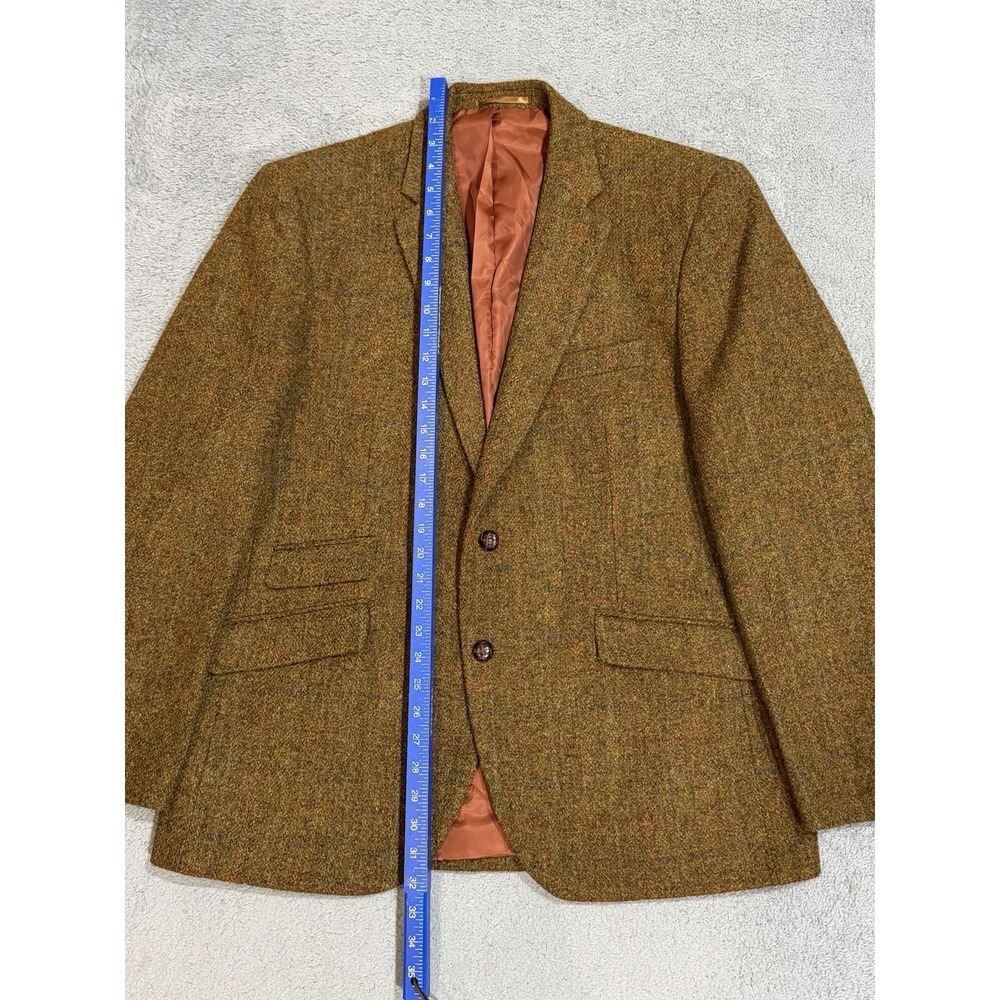 Harris Tweed Blazer Men's 46R 100% Pure New Wool Orange Colorful Suit Jacket - Picture 2 of 11